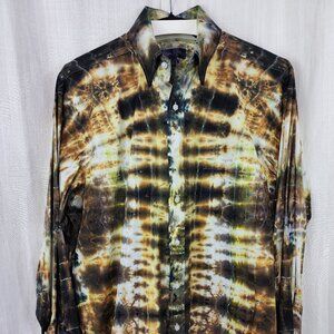 Oregon Rain Tie Dye Dress Shirt, Spread Collar, French Cuffs, Size 16.5